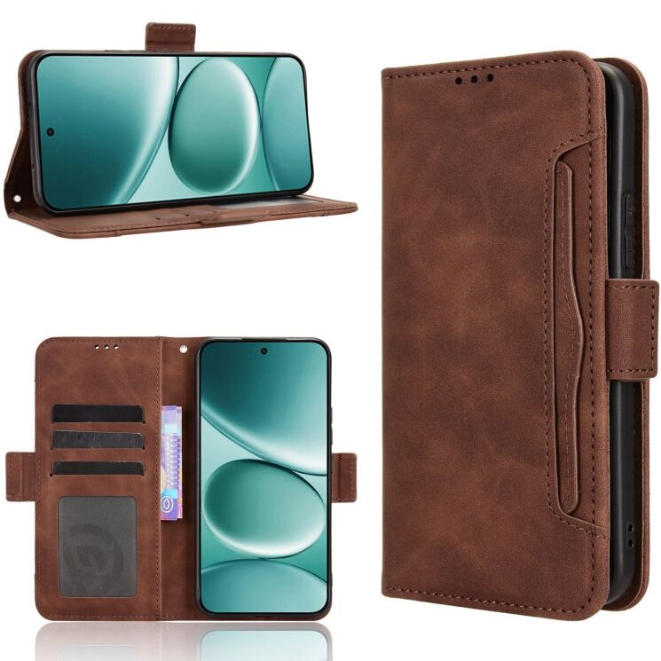 Чохол-книжка з кишеньками Deexe Wallet Stand для Xiaomi Redmi Note 15 Pro 5G - Brown: фото 8 з 17