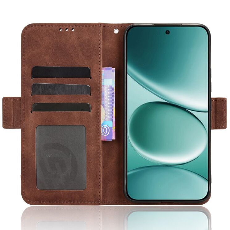 Чохол-книжка з кишеньками Deexe Wallet Stand для Xiaomi Redmi Note 15 Pro 5G - Brown: фото 5 з 17