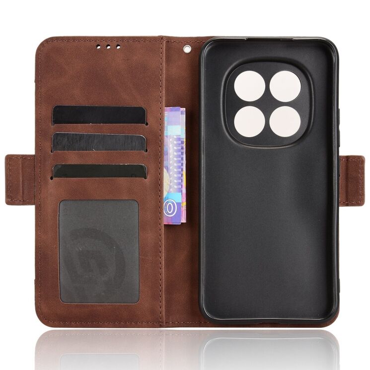 Чохол-книжка з кишеньками Deexe Wallet Stand для Xiaomi Redmi Note 15 Pro 5G - Brown: фото 4 з 17