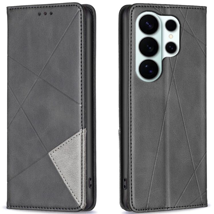 Чехол-книжка с карманами UniCase Geometric Pattern для Samsung Galaxy S26 Ultra - Black: фото 1 из 10