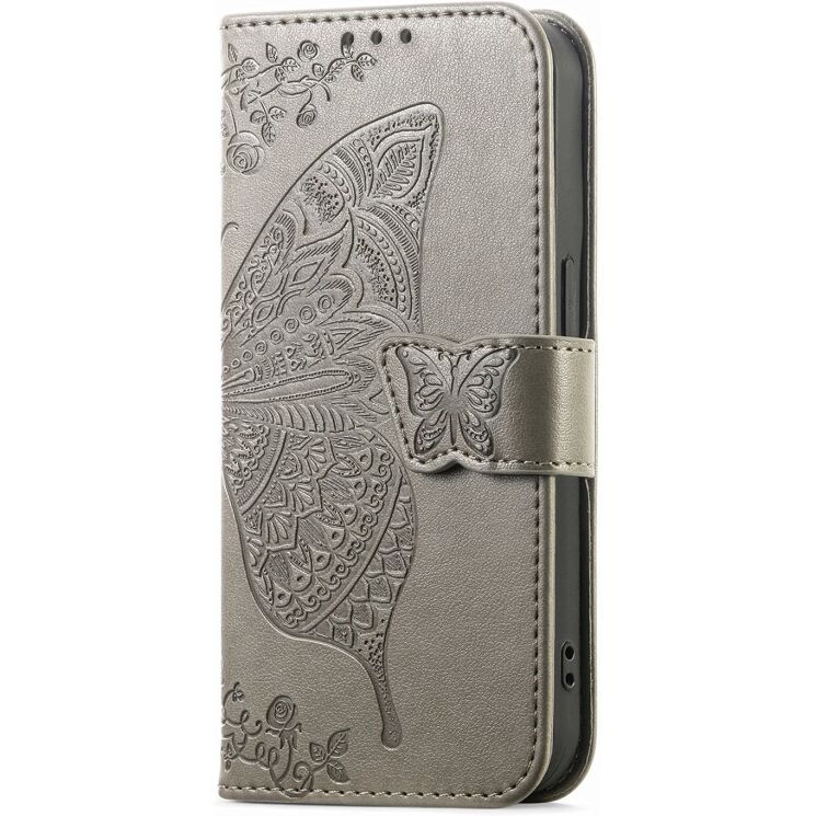Чехол-книжка с рисунком UniCase Butterfly Pattern для OPPO Reno 15 F/FS - Grey: фото 6 из 8