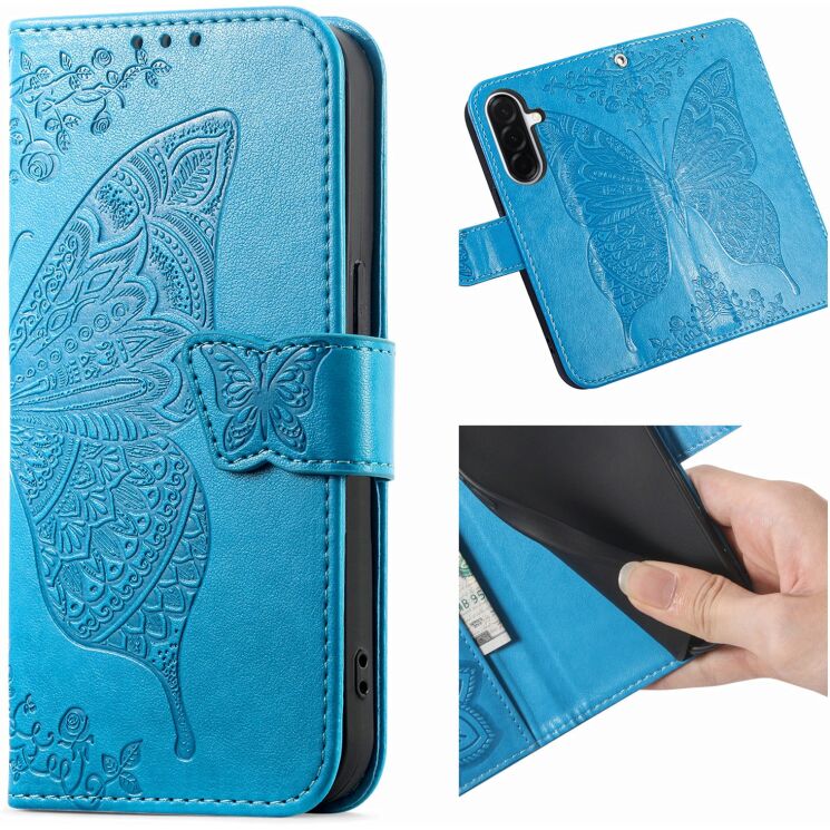 Чехол-книжка с рисунком UniCase Butterfly Pattern для Samsung Galaxy A27 (A276) - Blue (408671L) Чехол-книжка с рисунком UniCase Butterfly Pattern для Samsung Galaxy A27 (A276) - Blue: фото 2 из 8