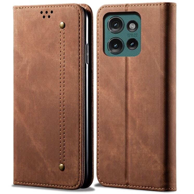 Чехол-книжка UniCase Jeans Wallet для Motorola Edge 50 - Coffee: фото 1 из 6