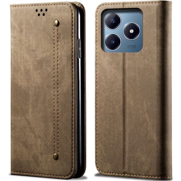 Чехол-книжка UniCase Jeans Wallet для Realme C63 / C61 / Note 60x - Khaki: фото 1 из 6