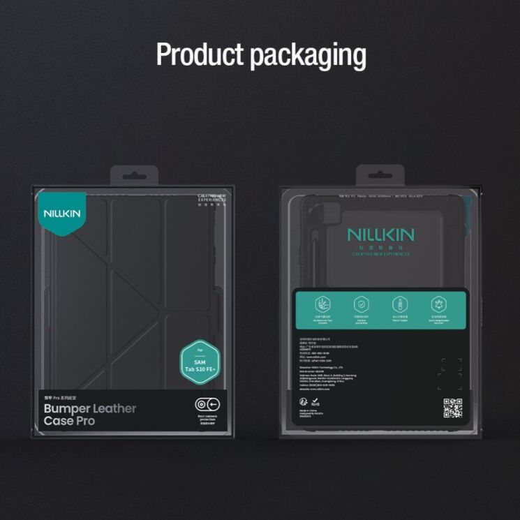 Чехол NILLKIN Bumper Leather Case Pro для Samsung Galaxy Tab S10 FE Plus - Black: фото 19 из 19