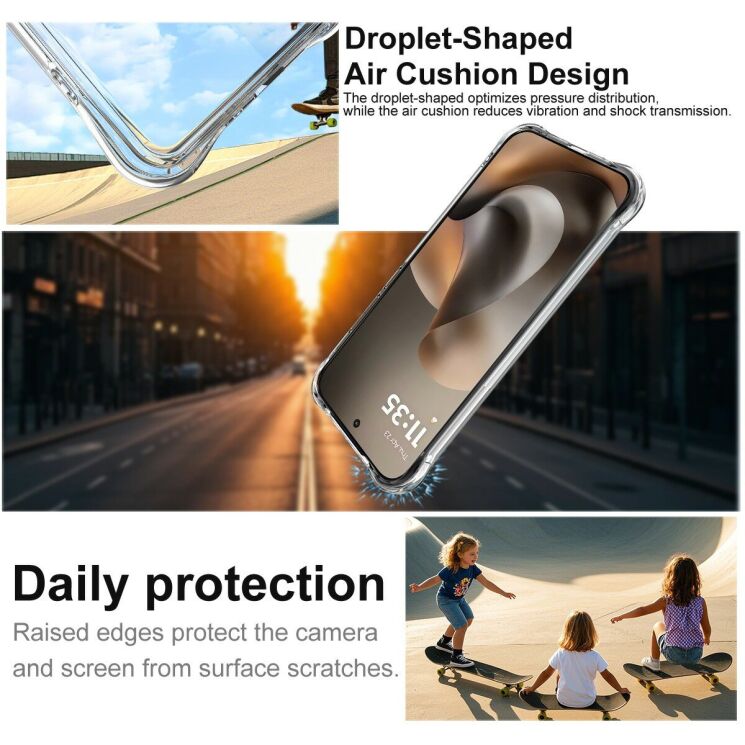 Чохол з посиленими кутами IMAK Airbag MAX Case для Motorola Moto G77 - Transparent: фото 5 з 10