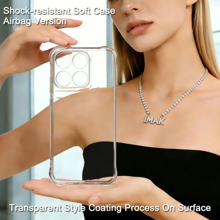 Чохол з посиленими кутами IMAK Airbag MAX Case для Motorola Moto G77 - Transparent: фото 3 з 10