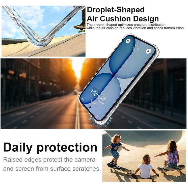 Чохол з посиленими кутами IMAK Airbag MAX Case для Nothing Phone (4a) - Transparent (411306T) Чохол з посиленими кутами IMAK Airbag MAX Case для Nothing Phone (4a) - Transparent: фото 5 з 10