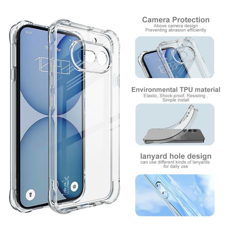 Чохол з посиленими кутами IMAK Airbag MAX Case для Nothing Phone (4a) - Transparent (411306T) Чохол з посиленими кутами IMAK Airbag MAX Case для Nothing Phone (4a) - Transparent: фото 6 з 10