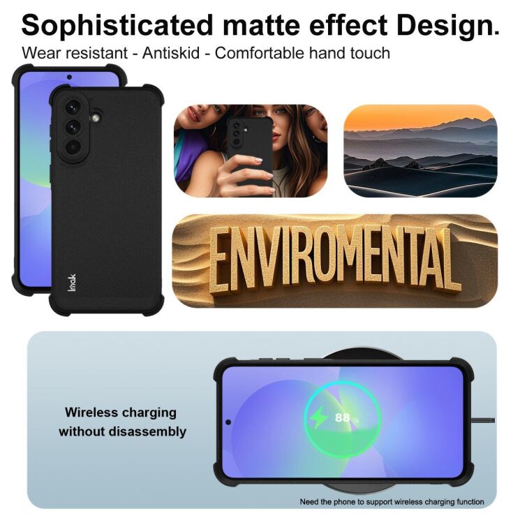 Чехол с усиленными углами IMAK Airbag MAX Case для Samsung Galaxy A37 (A376) - Matte Black: фото 6 из 7