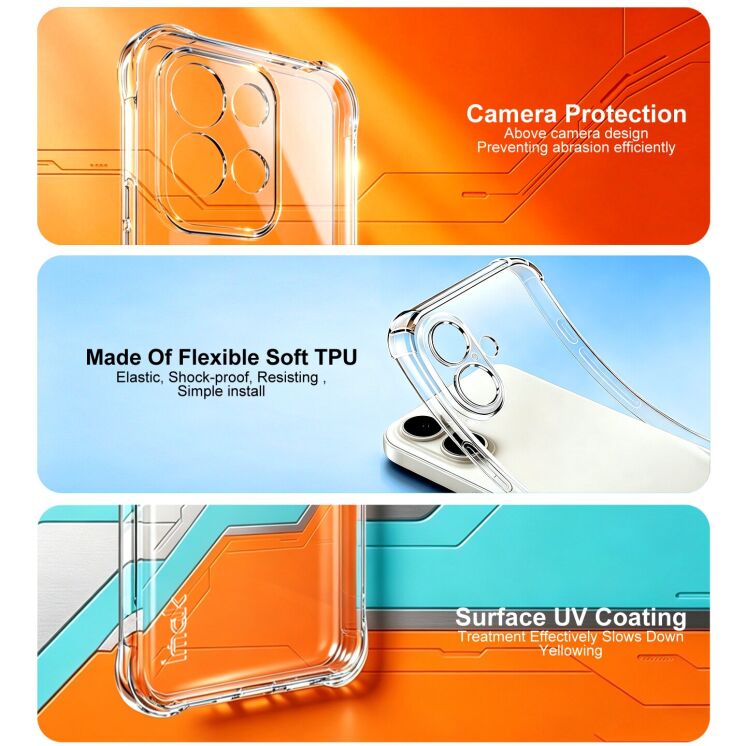 Чехол с усиленными углами IMAK Airbag MAX Case для Xiaomi Redmi 17 - Transparent: фото 8 из 9