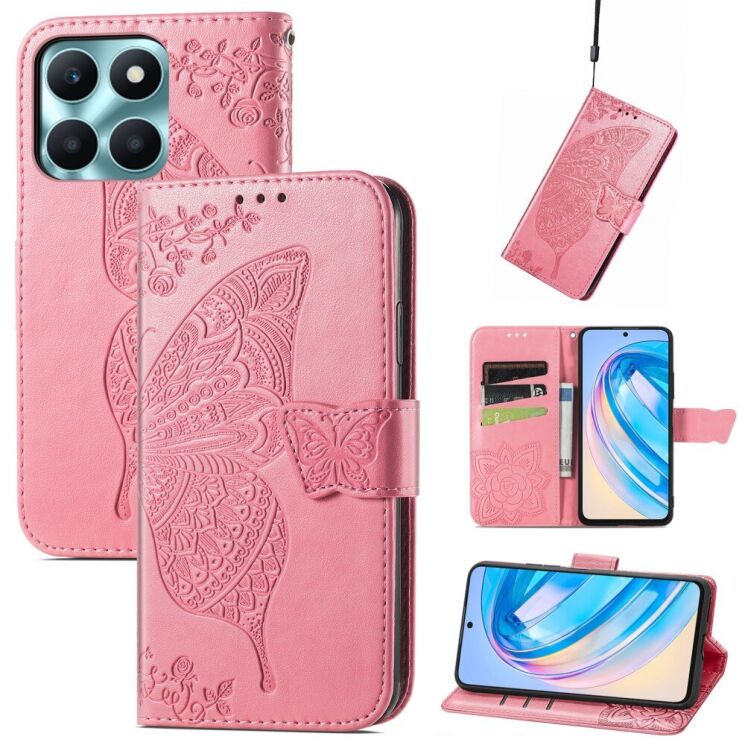 Чехол UniCase Butterfly Pattern для Honor X6a - Pink: фото 4 из 6