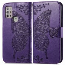 Чехол UniCase Butterfly Pattern для Motorola Moto G10 / Moto G20 / Moto G30 - Dark Purple: фото 1 из 11