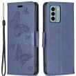 Чехол UniCase Butterfly Pattern для Nokia G22 - Blue (314607L)