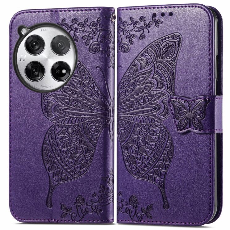 Чехол UniCase Butterfly Pattern для OnePlus 12 - Dark Purple: фото 1 из 8