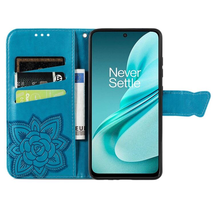 Чехол UniCase Butterfly Pattern для OnePlus Nord N30 SE - Blue: фото 2 из 8