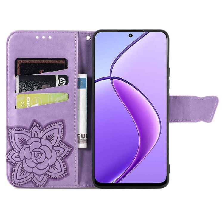 Чехол UniCase Butterfly Pattern для Realme 12 5G - Light Purple: фото 2 из 8