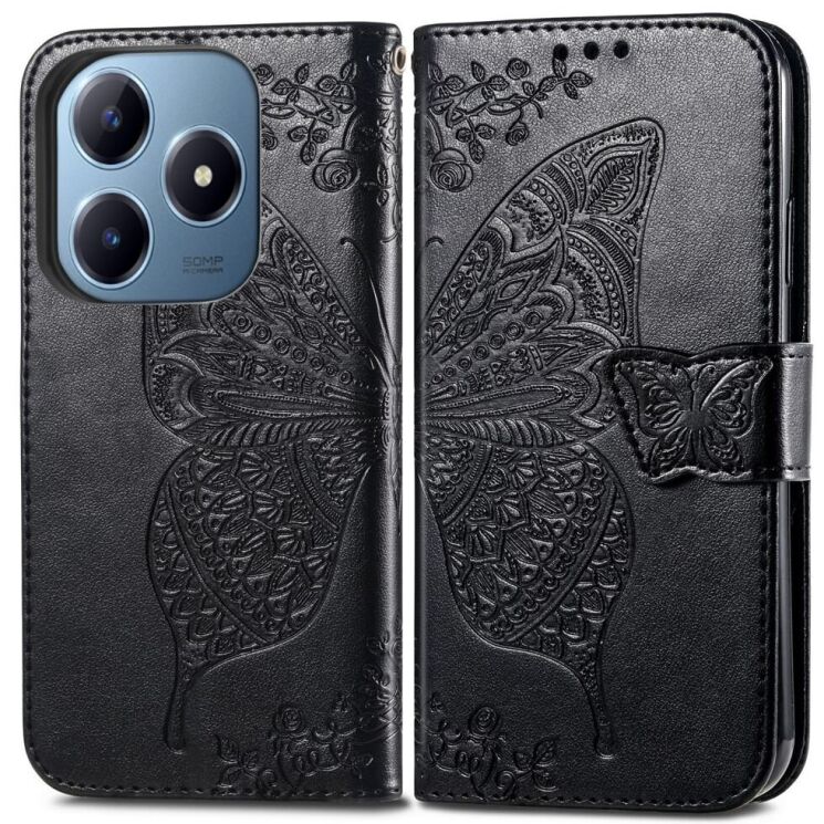 Чехол UniCase Butterfly Pattern для Realme C63 / C61 / Note 60x - Black: фото 1 из 9
