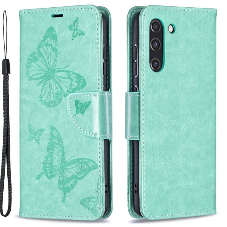 Чехол UniCase Butterfly Pattern для Samsung Galaxy S21 FE (G990) - Green: фото 2 из 10
