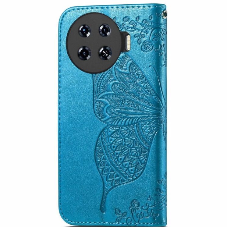 Чехол UniCase Butterfly Pattern для TECNO Spark 20 Pro+ - Blue: фото 5 из 8