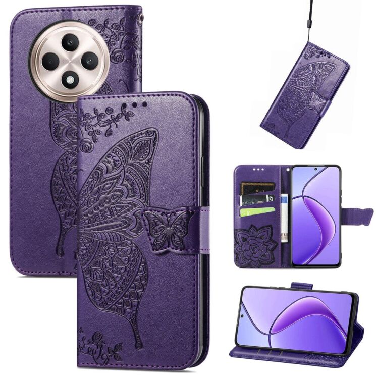 Чехол UniCase Butterfly Pattern для TECNO Spark 30C - Dark Purple: фото 4 из 10