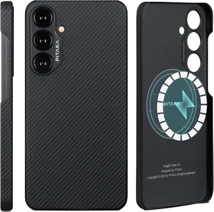 Чехол Pitaka StarPeak MagEZ Case 4 для Samsung Galaxy S24 (S921) KS2401 - Black / Grey: фото 2 из 14