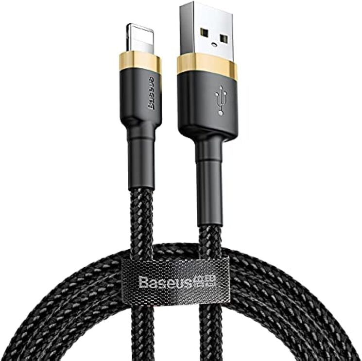 Кабель Baseus Cafule USB to Lightning (2.4A, 1m) CALKLF-BV1 - Black / Gold: фото 1 из 18