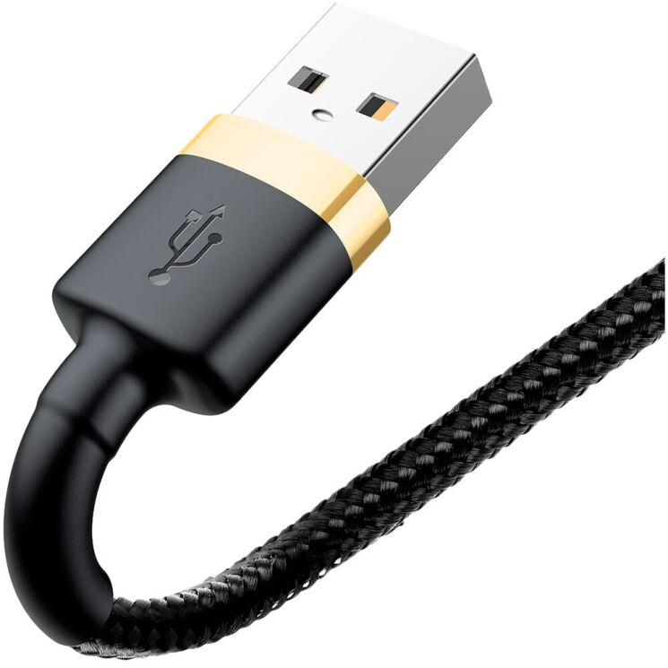Кабель Baseus Cafule USB to Lightning (2.4A, 1m) CALKLF-BV1 - Black / Gold: фото 3 из 18
