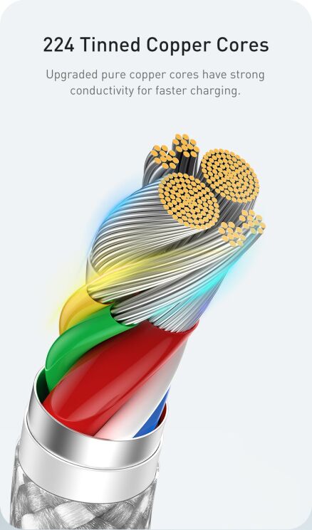 Кабель Baseus Dynamic Series Type-C to Type-C (100W, 1m) CALD000216 - Gray: фото 14 з 19