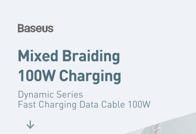 Кабель Baseus Dynamic Series Type-C to Type-C (100W, 1m) CALD000216 - Gray: фото 2 з 19