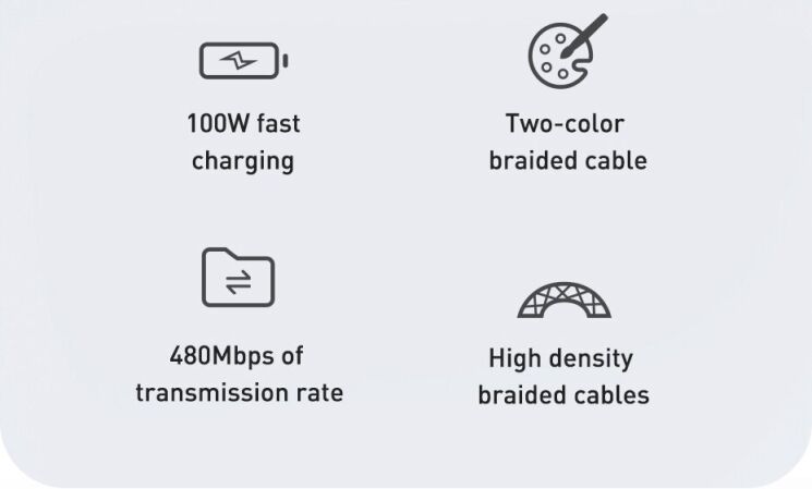 Кабель Baseus Dynamic Series Type-C to Type-C (100W, 1m) CALD000216 - Gray: фото 4 з 19