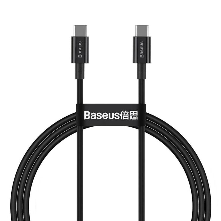 Кабель Baseus Superior Series Type-C to Type-C (100W, 1m) CATYS-B01 - Black: фото 1 з 23