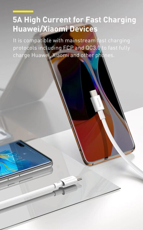 Кабель Baseus Superior Series Type-C to Type-C (100W, 1m) CATYS-B01 - Black: фото 8 з 23