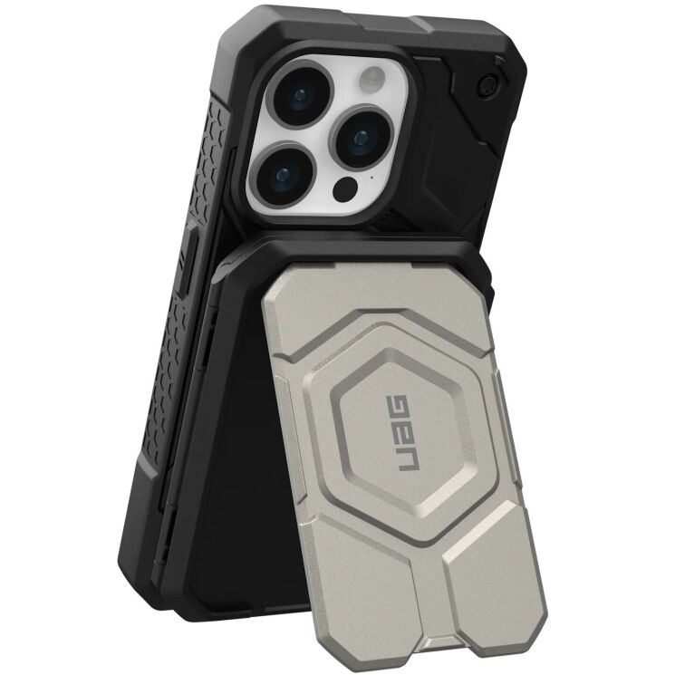 Кардхолдер URBAN ARMOR GEAR (UAG) Magnetic Wallet With Stand (964442114040) - Black / Titanium: фото 2 из 10