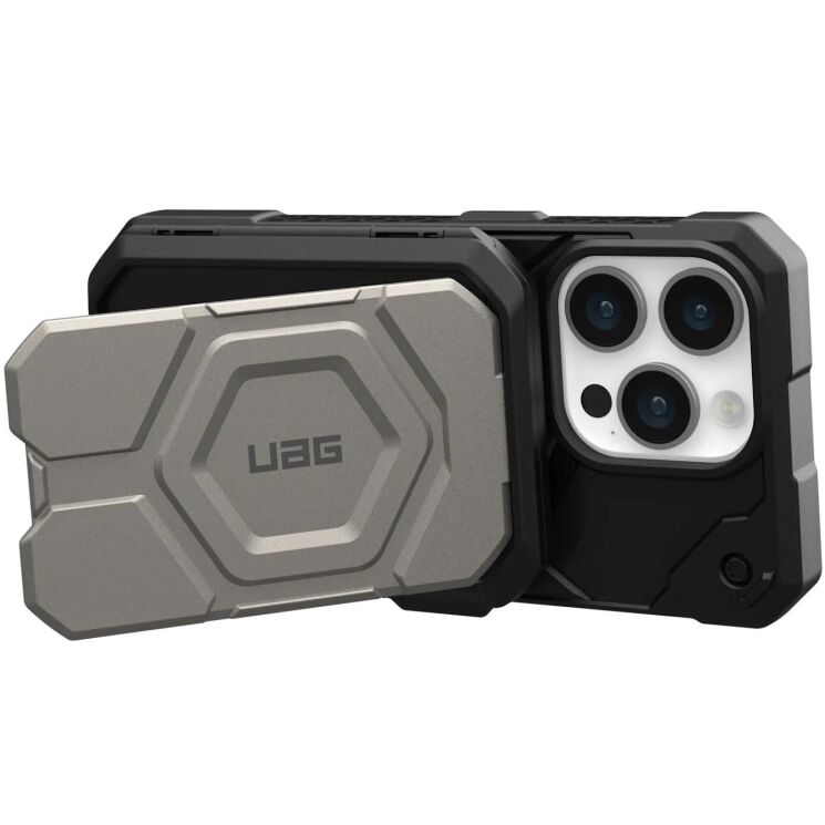 Кардхолдер URBAN ARMOR GEAR (UAG) Magnetic Wallet With Stand (964442114040) - Black / Titanium: фото 3 из 10