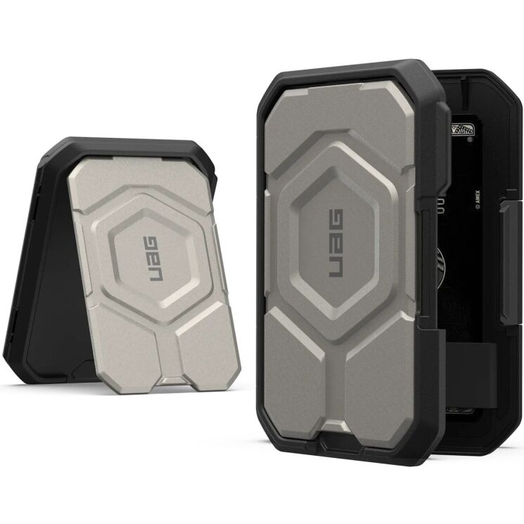 Кардхолдер URBAN ARMOR GEAR (UAG) Magnetic Wallet With Stand (964442114040) - Black / Titanium: фото 1 из 10