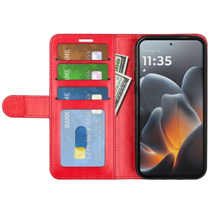 Классический чехол-книжка Deexe Wallet Style для Motorola Signature - Red: фото 2 из 6