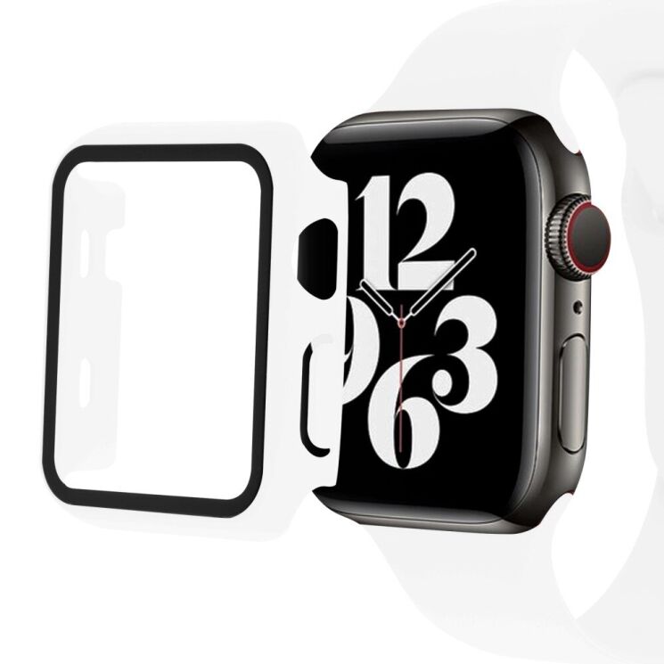 Комплект (чохол і ремінець) Deexe Silicone Set для Apple Watch 45 mm (7 / 8 / 9 Series) - White: фото 1 з 7