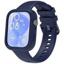 Комплект (чехол и ремешок) Deexe Silicone Set для Huawei Watch Fit 3 - Navy Blue: фото 1 из 9