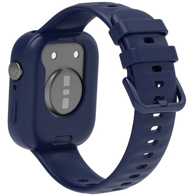 Комплект (чехол и ремешок) Deexe Silicone Set для Huawei Watch Fit 3 - Navy Blue: фото 2 из 9