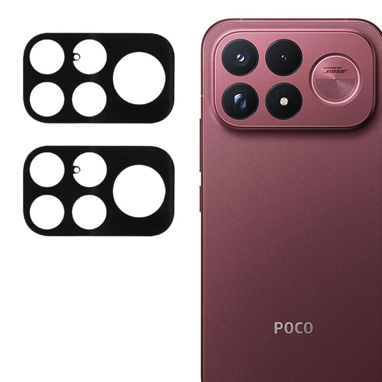 Комплект захисного скла на задню камеру Deexe Black Lens Protector для Xiaomi Poco F9 Ultra - Black: фото 1 з 6