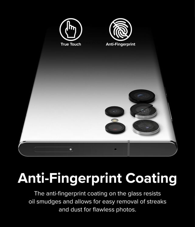 Комплект защитных стекол RINGKE Camera Lens Frame Glass для Samsung Galaxy S22 Ultra (S908) - Silver: фото 7 из 13