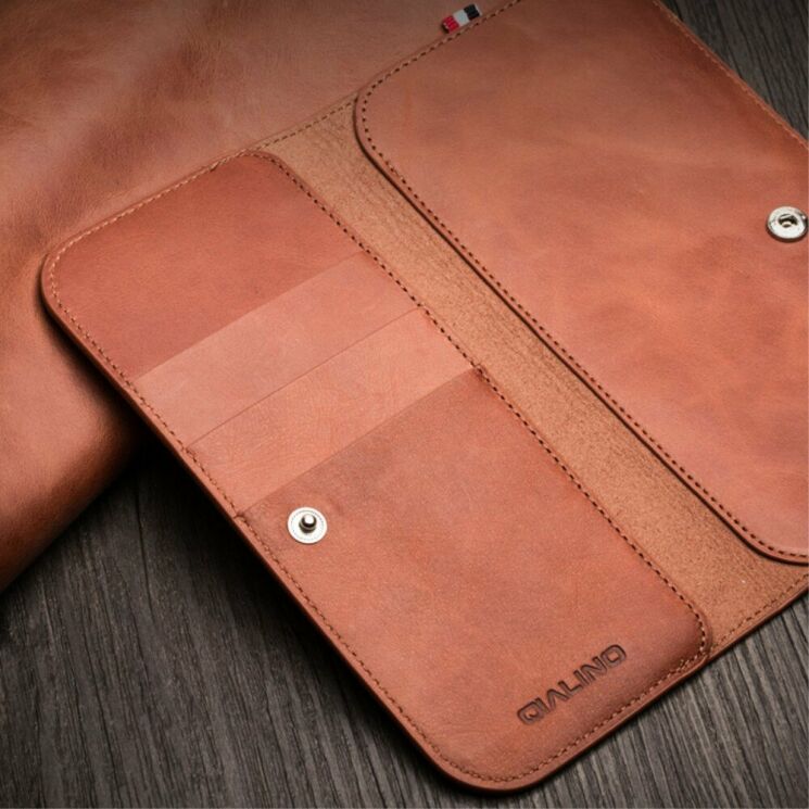 Кожаный чехол-портмоне QIALINO Classic Wallet для Apple iPhone 11 / iPhone 11 Pro / iPhone 11 Pro Max - Red: фото 7 из 11