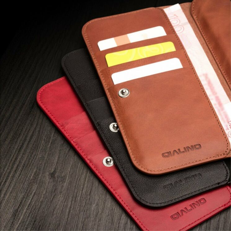 Шкіряний чохол-портмоне QIALINO Classic Wallet для Apple iPhone 11 / iPhone 11 Pro / iPhone 11 Pro Max - Red: фото 10 з 11