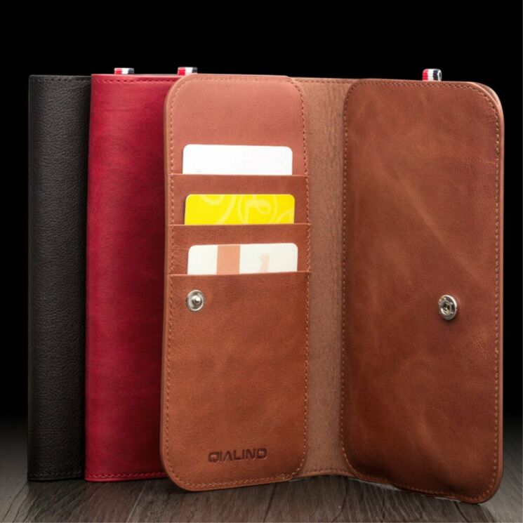 Кожаный чехол-портмоне QIALINO Classic Wallet для Apple iPhone 11 / iPhone 11 Pro / iPhone 11 Pro Max - Red: фото 9 из 11
