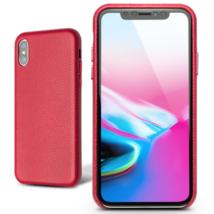 Кожаный чехол QIALINO Classic Leather Cover для Apple iPhone Xs -Red: фото 2 з 14