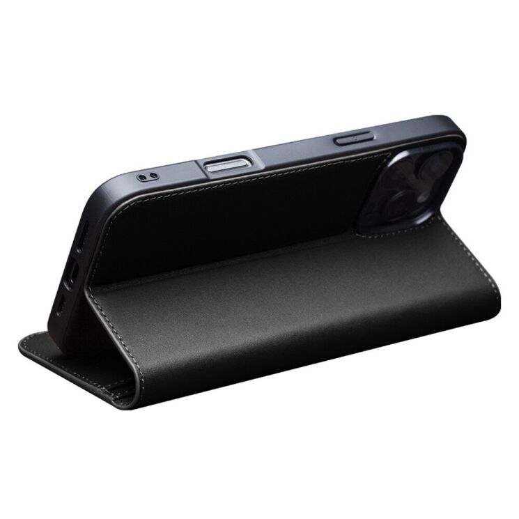 Кожаный чехол QIALINO Wallet Case для Apple iPhone 16 Pro - Black: фото 2 из 8