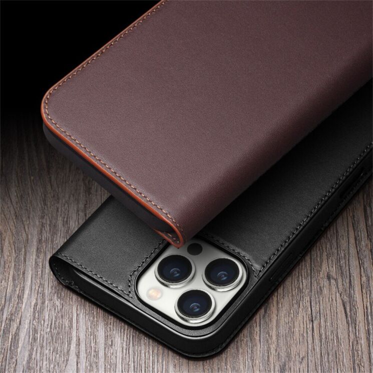 Кожаный чехол QIALINO Wallet Case для Apple iPhone 16 Pro - Black: фото 8 из 8