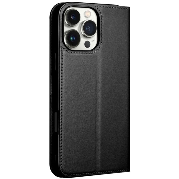 Кожаный чехол QIALINO Wallet Case для Apple iPhone 16 Pro - Black: фото 4 из 8