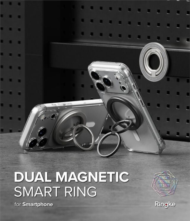 Магнитное кольцо-держатель Ringke Dual Magnetic Smart Ring (8800328816848) - Black: фото 2 из 18